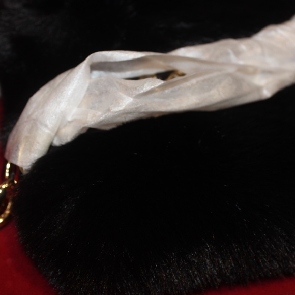 NWT AlexMax Faux Fur Black Purse w/ Gold Detailing - Picture 8 of 8